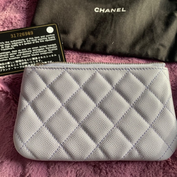 chanel quilted mini o case lilac caviar silver hardware 21k - Picture 6 of 8